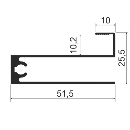 MS225 Профиль горизонтальный нижний  Черный браш (A25)